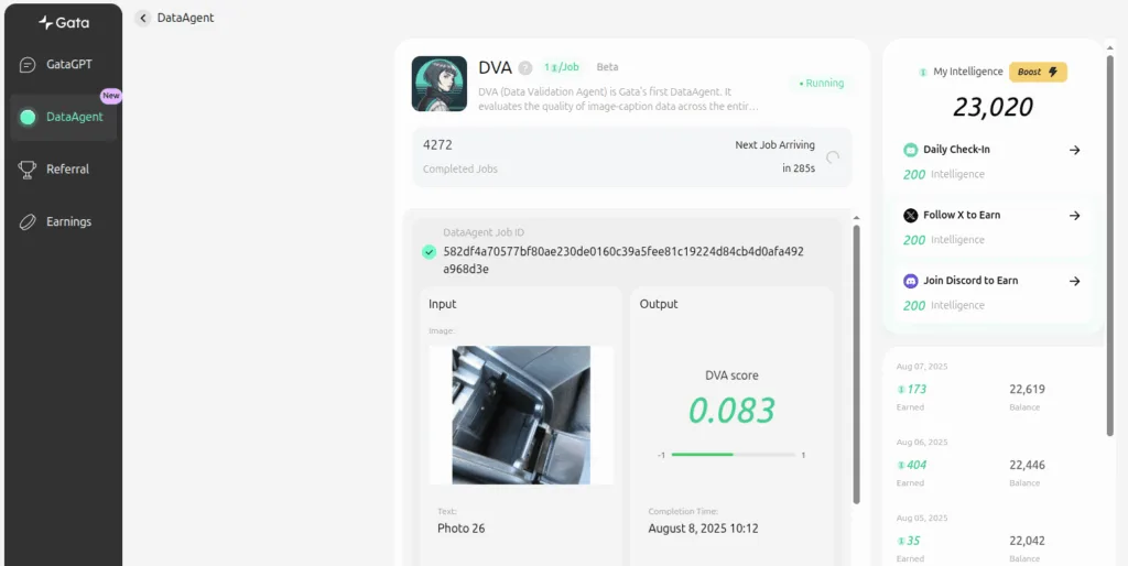Airdrop hunting with GATA AI project 3 gataxyz